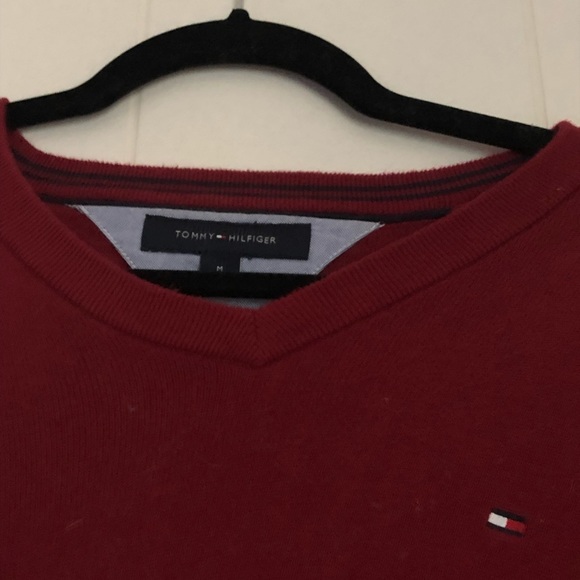Red Tommy V-Neck Sweater - Picture 2 of 2